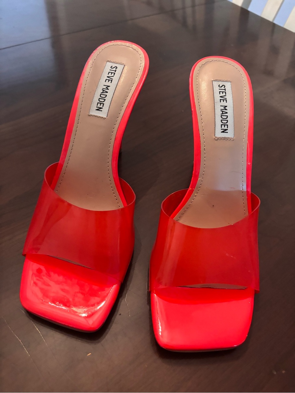 Steve Madden Red PVC Slide Mules